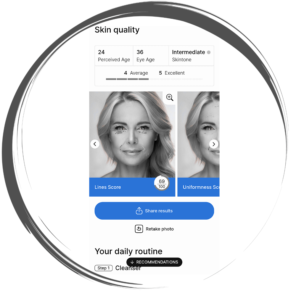 AI skin scan parameters.